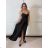 Women's Long Chiffon Short Sleeve Dress (S/M ONE SIZE) ITALIAN FASHION IMWGS231048 S / M black