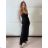 Women's Long Chiffon Short Sleeve Dress (S/M ONE SIZE) ITALIAN FASHION IMWGS231048 S / M black