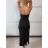 Women's Long Chiffon Short Sleeve Dress (S/M ONE SIZE) ITALIAN FASHION IMWGS231048 S / M black