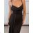 Women's Long Chiffon Short Sleeve Dress (S/M ONE SIZE) ITALIAN FASHION IMWGS231048 S / M black