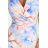379-7 BOYKA Fitted midi dress with wrap neckline - blue beige flowers