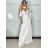 Women's Elegant Party Long Sleeveless Dress (S/M ONE SIZE) ITALIAN FASHION IMM26XF-A333-S/DU L / XL white