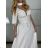 Women's Elegant Party Long Sleeveless Dress (S/M ONE SIZE) ITALIAN FASHION IMM26XF-A333-S/DU L / XL white