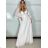 Women's Elegant Party Long Sleeveless Dress (S/M ONE SIZE) ITALIAN FASHION IMM26XF-A333-S/DU L / XL white