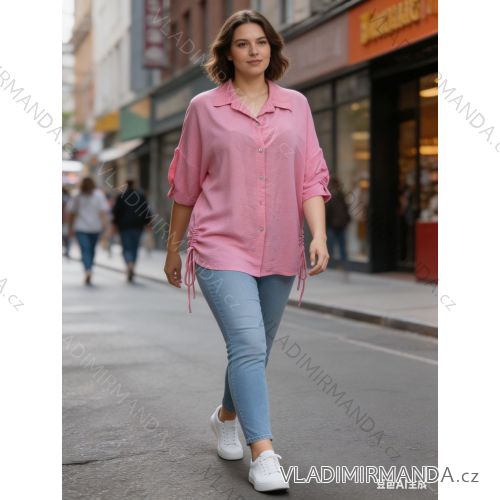 Summer dress oval short sleeve women's oversized (50/52/54 ONE SIZE) ITALIAN FASHION IM425011