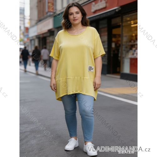Summer dress oval short sleeve women's oversized (50/52/54 ONE SIZE) ITALIAN FASHION IM425011