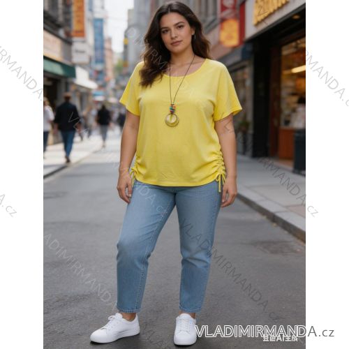 Summer dress oval short sleeve women's oversized (50/52/54 ONE SIZE) ITALIAN FASHION IM425011