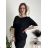 Women's Oversized Knitted Long Sleeve Sweater (S/M ONE SIZE) ITALIAN FASHION IMSN2416125