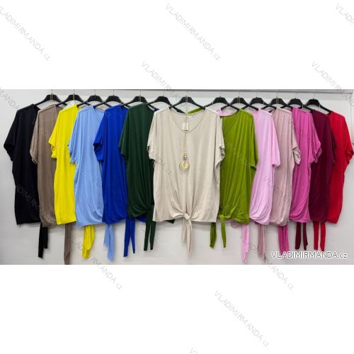 Summer dress oval short sleeve women's oversized (50/52/54 ONE SIZE) ITALIAN FASHION IM425011