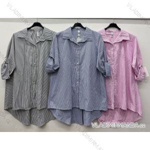 Summer dress oval short sleeve women's oversized (50/52/54 ONE SIZE) ITALIAN FASHION IM425011