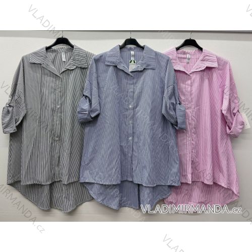 Women's 3/4 long sleeve shirt, oversized (50/52/54 ONE SIZE) ITALIAN FASHION IM426068
