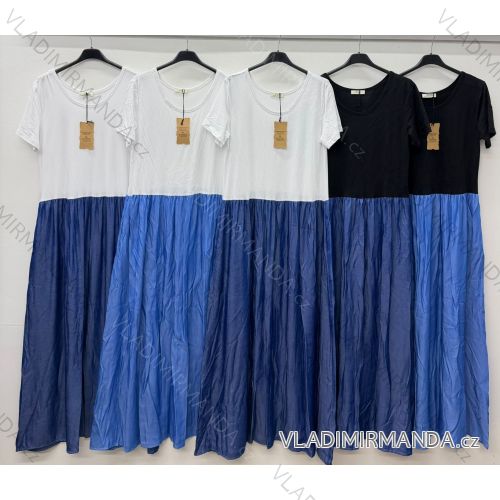 Summer dress oval short sleeve women's oversized (50/52/54 ONE SIZE) ITALIAN FASHION IM425011