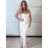 Women's Long Chiffon Short Sleeve Dress (S/M ONE SIZE) ITALIAN FASHION IMWGS231048