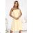 641-3 VIVIENNE Corset Flared Midi Dress with Belt - Pastel Yellow