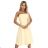 641-3 VIVIENNE Corset Flared Midi Dress with Belt - Pastel Yellow