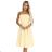 641-3 VIVIENNE Corset Flared Midi Dress with Belt - Pastel Yellow