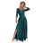 309-5 AMBER elegant lace long dress with a neckline - green