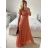 Women's Long Chiffon Short Sleeve Dress (S/M ONE SIZE) ITALIAN FASHION IMWGM23456