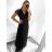 Women's Long Chiffon Short Sleeve Dress (S/M ONE SIZE) ITALIAN FASHION IMWGM23456 beige XS/S/M