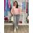 Summer dress oval short sleeve women's oversized (50/52/54 ONE SIZE) ITALIAN FASHION IM425011