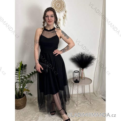 Elegant formal dress with straps for women (S / M ONE SIZE) ITALIAN FASHION IM321576