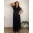 Women's short sleeve summer casual dress (S/M/L ONE SIZE) ITALIAN FASHION IMWGB25022 black