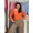 Women's Oversized Knitted Long Sleeve Sweater (S/M ONE SIZE) ITALIAN FASHION IMSN2416125  oranžová