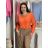 Women's Oversized Knitted Long Sleeve Sweater (S/M ONE SIZE) ITALIAN FASHION IMSN2416125  oranžová
