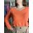 Women's Oversized Knitted Long Sleeve Sweater (S/M ONE SIZE) ITALIAN FASHION IMSN2416125  oranžová