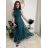 Long tulle glittery sleeveless party dress for women (S/M/L ONE SIZE) ITALIAN FASHION IMWKY252567