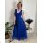 Women's Long Chiffon Short Sleeve Dress (S/M ONE SIZE) ITALIAN FASHION IMWGS231048