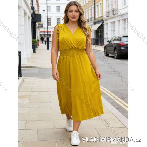 Summer dress oval short sleeve women's oversized (50/52/54 ONE SIZE) ITALIAN FASHION IM425011