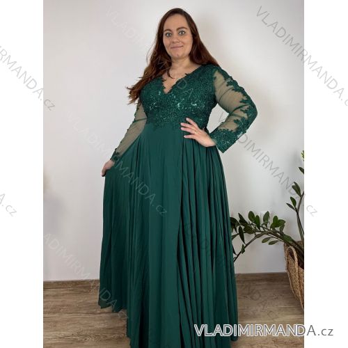 Elegant formal dress, elegant women's (S/M ONE SIZE) ITALIAN FASHION FMPCH269417/DUR 5XL dark emerald