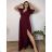 Elegant formal dress, elegant women's (S/M ONE SIZE) ITALIAN FASHION FMPCH269417/DUR 3XL wine