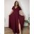 Elegant formal dress, elegant women's (S/M ONE SIZE) ITALIAN FASHION FMPCH269417/DUR 3XL wine