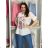 Women's Plus Size Oversize Short Sleeve Tunic (42/58 ONE SIZE) ITALIAN FASHION IMBM24053 M/L/XL white