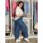 Women's Oversized Knitted Long Sleeve Sweater (S/M ONE SIZE) ITALIAN FASHION IMSN2416125 S / M / L dark blue