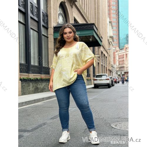 Summer dress oval short sleeve women's oversized (50/52/54 ONE SIZE) ITALIAN FASHION IM425011
