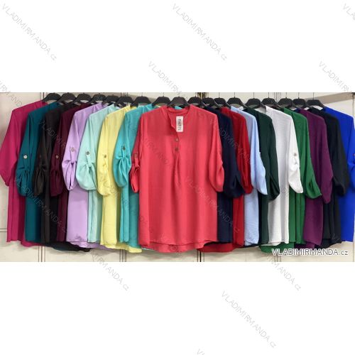 Women's Short Sleeve Summer Shirt Dress (L/XL ONE SIZE) ITALIAN FASHION IMC23172