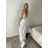 Women's Oversized Knitted Long Sleeve Sweater (S/M ONE SIZE) ITALIAN FASHION IMSN2416125 S / M / L white