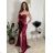 Women's Long Chiffon Short Sleeve Dress (S/M ONE SIZE) ITALIAN FASHION FMPCH26M-5050/DUR S wine