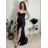 Women's Long Chiffon Short Sleeve Dress (S/M ONE SIZE) ITALIAN FASHION FMPCH26M-5050/DUR S wine