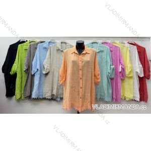 Summer dress oval short sleeve women's oversized (50/52/54 ONE SIZE) ITALIAN FASHION IM425011