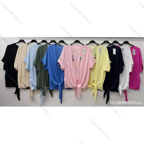 Summer dress oval short sleeve women's oversized (50/52/54 ONE SIZE) ITALIAN FASHION IM425011