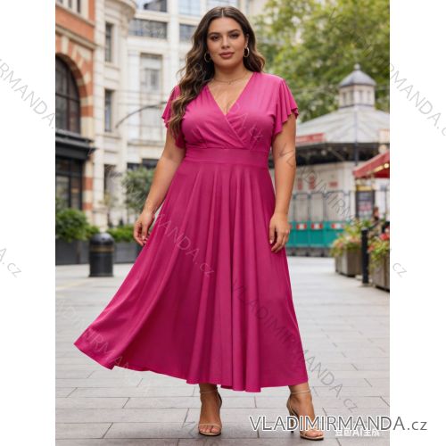 Summer dress oval short sleeve women's oversized (50/52/54 ONE SIZE) ITALIAN FASHION IM425011