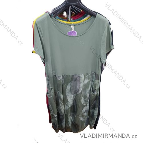 Short summer dress with pockets, short sleeves, women's oversized (42/44/46 ONE SIZE) ITALIAN FASHION IMSM26088