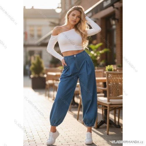 Women's Elegant Oversize Long Sweatpants (S/M/L ONE SIZE) ITALIAN FASHION IMD23634