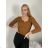 Women's Stand Collar Long Sleeve Knitted Sweater (S/M ONE SIZE) ITALIAN FASHION IMPLI228596 S / M black