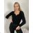 Women's Stand Collar Long Sleeve Knitted Sweater (S/M ONE SIZE) ITALIAN FASHION IMPLI228596 S / M black