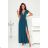 Women's Long Elegant Dress with Wide Straps (SL) FRENCH FASHION FMPEL23VELVET 44 emerald green